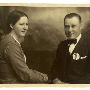 Antique Ephemera Early 1900s RPPC Postcard Handsome Important Couple Foreign SEE